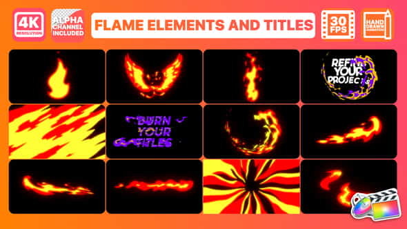Flame And Titles | FCPX - VideoHive 26381016