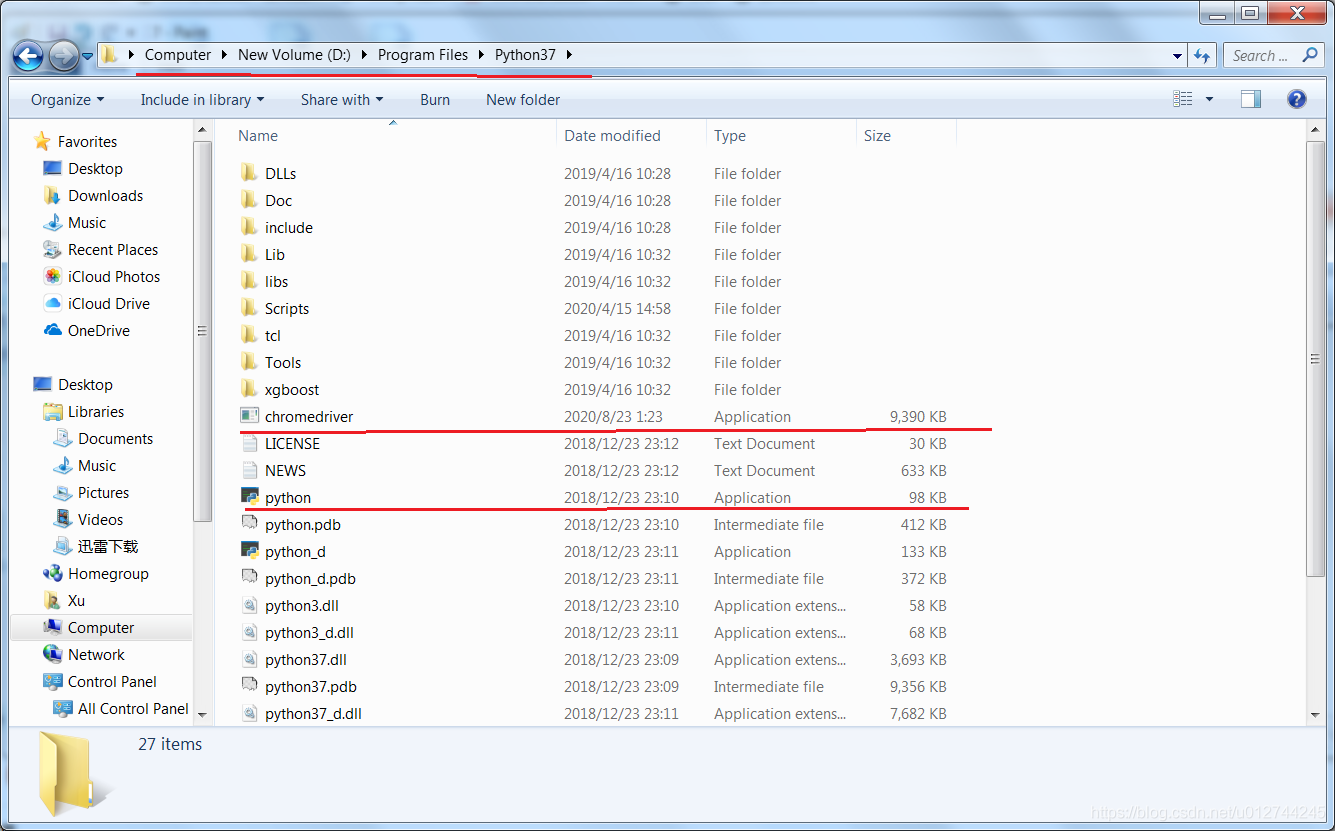 Python根目录下添加chromedriver