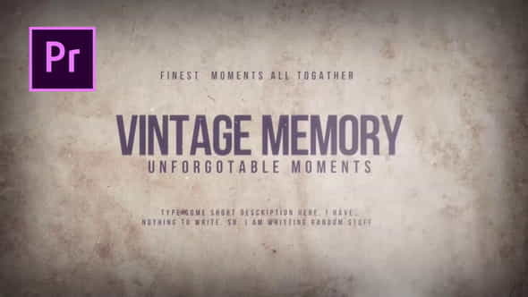 Vintage Memory - VideoHive 21719012