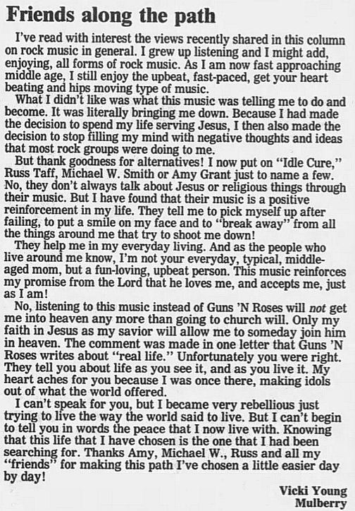 1989.02.21/04.10 - Journal and Courier (Lafayette, IN.) - Readers' letters/Debate on GN'R 2PnDQVoF_o