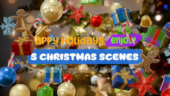 5 Christmas Scenes - VideoHive 49982563