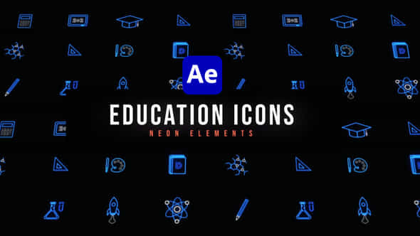 Education Neon Icons - VideoHive 47251787