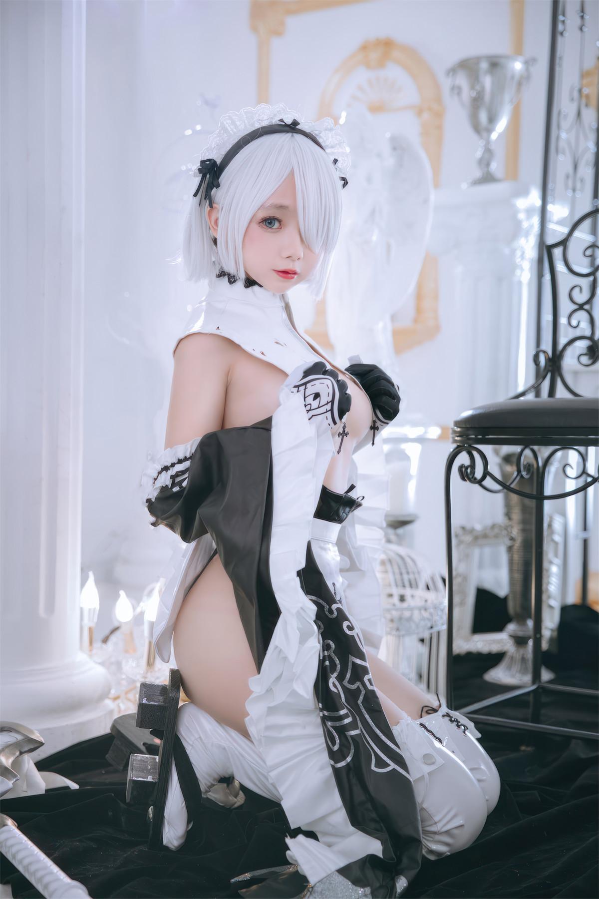 Cosplay Rinaijiao日奈娇 2B奶盖女仆 Set.02(14)