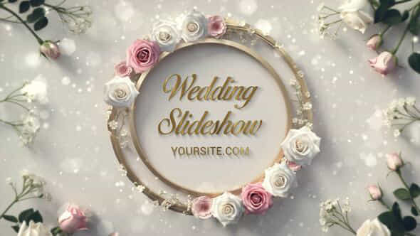 Luxurious 3D Rose Frame Wedding Invitation Slideshow - VideoHive 54436448