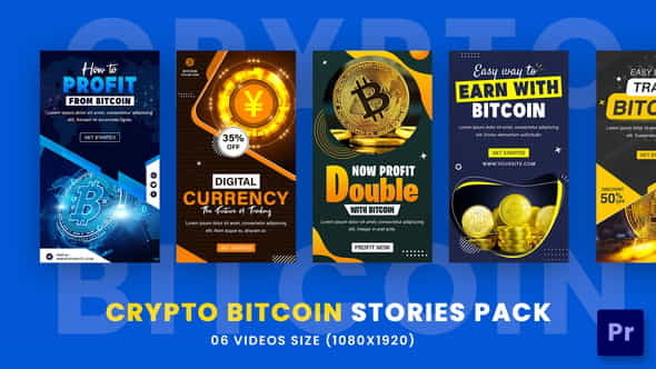 Crypto Bitcoin Stories Pack For - VideoHive 36103805