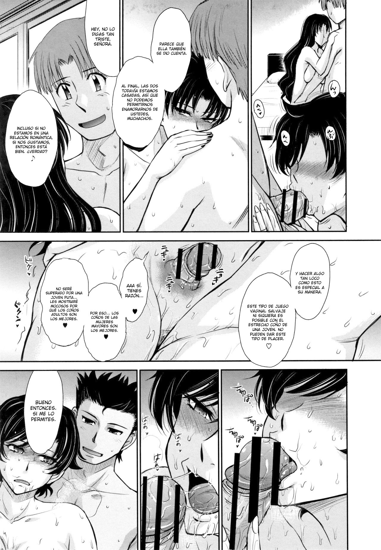 [Tsukino Jyogi] Hitozuma, Mitsu to Niku [Spanish] [Lozlauro]