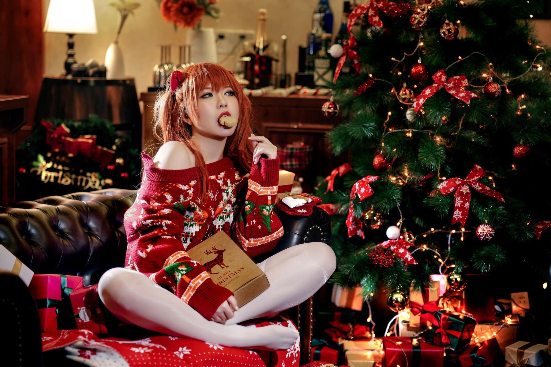 Cosplay 半半子 式波・ASUKA Christmas(6)