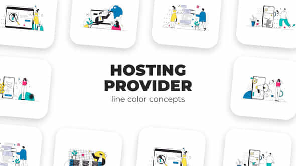 Hosting Provider Line Color Concepts - VideoHive 53707076