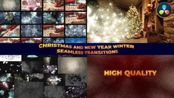 Christmas And New Year Winter Seamless Transitions For Davinci Resolve - VideoHive 48755657