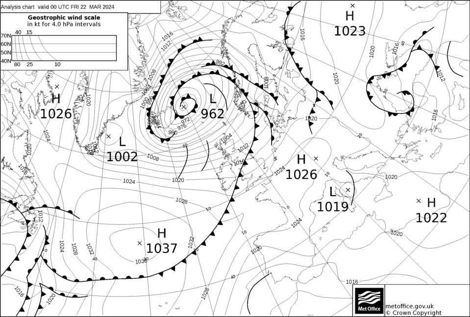 © Met Office Synoptic Chart 22/03/2024