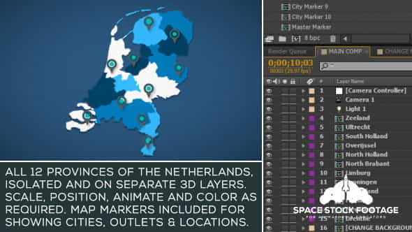 Netherlands Map Kit - VideoHive 18067280