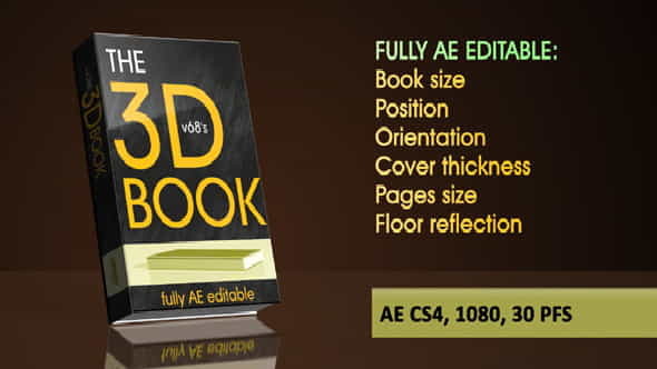 3d Book on Reflecting Floor - VideoHive 4307578