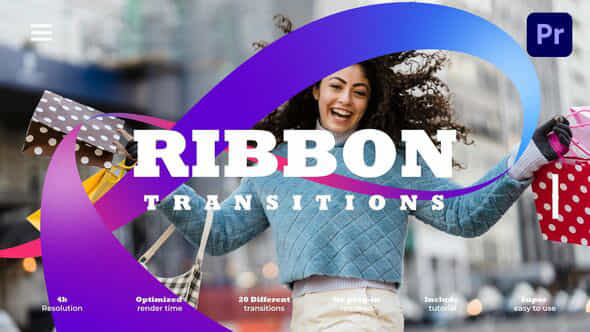 Ribbon Transitions - VideoHive 53393352