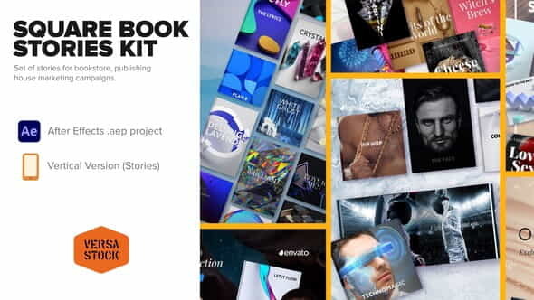Vertical Square Book Marketing Stories - VideoHive 37685106