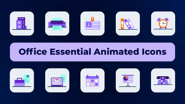 Office Essential Animated Icons - VideoHive 50039326