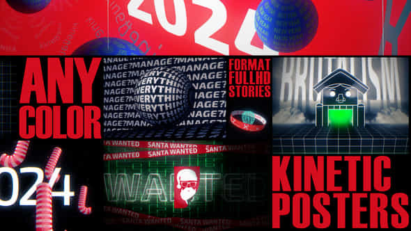 Kinetic Christmas Posters - VideoHive 49769806