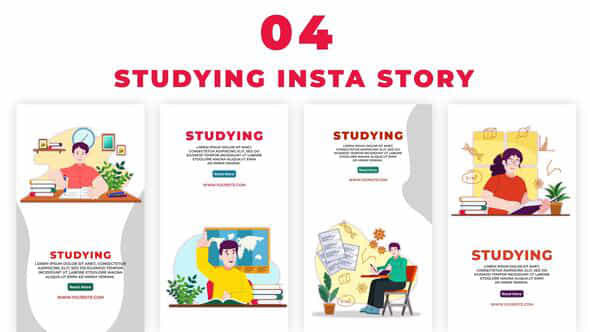 Students Studying Instagram - VideoHive 39031378