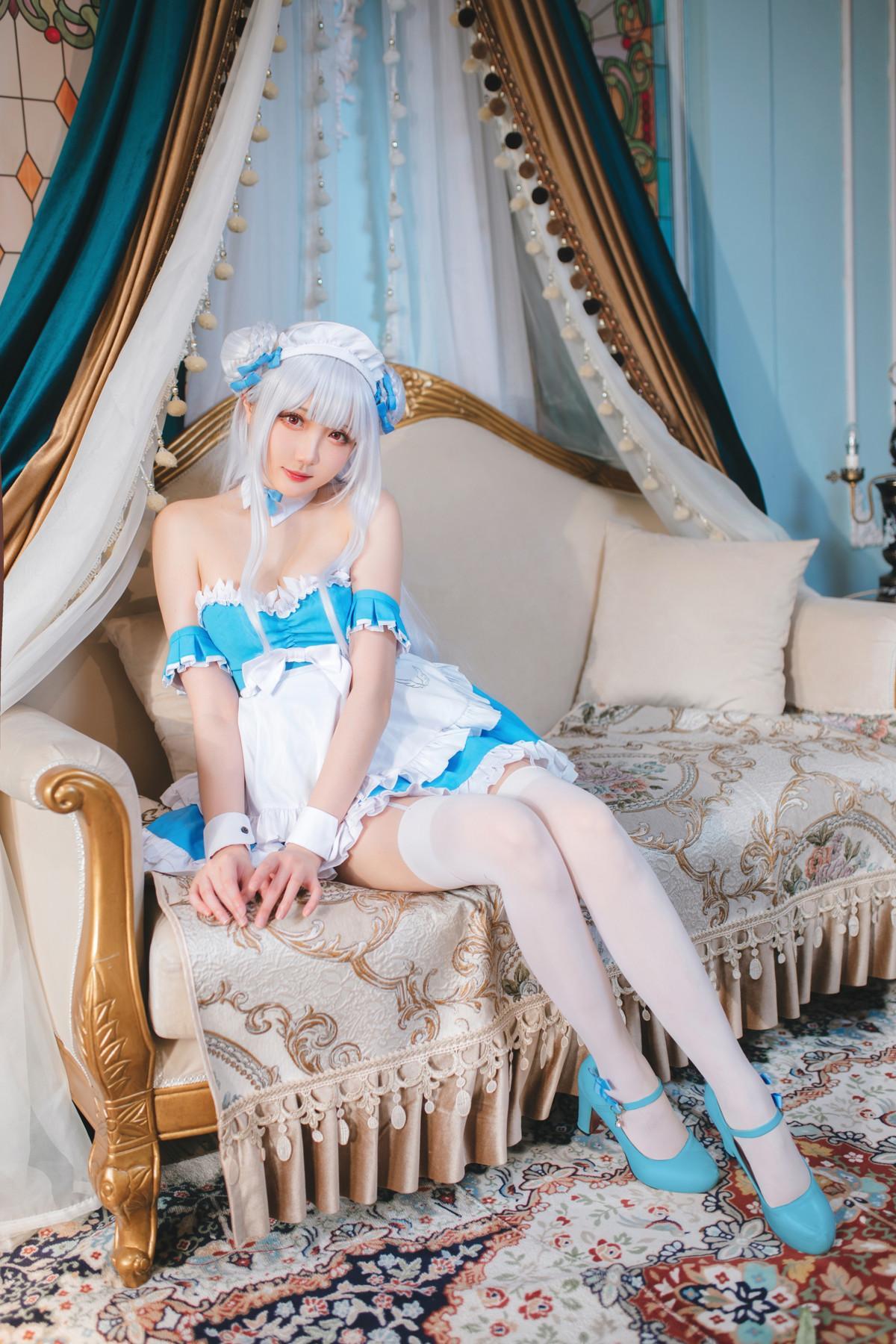 Cosplay 瓜希酱 碧蓝航线 小天鹅女仆(21)