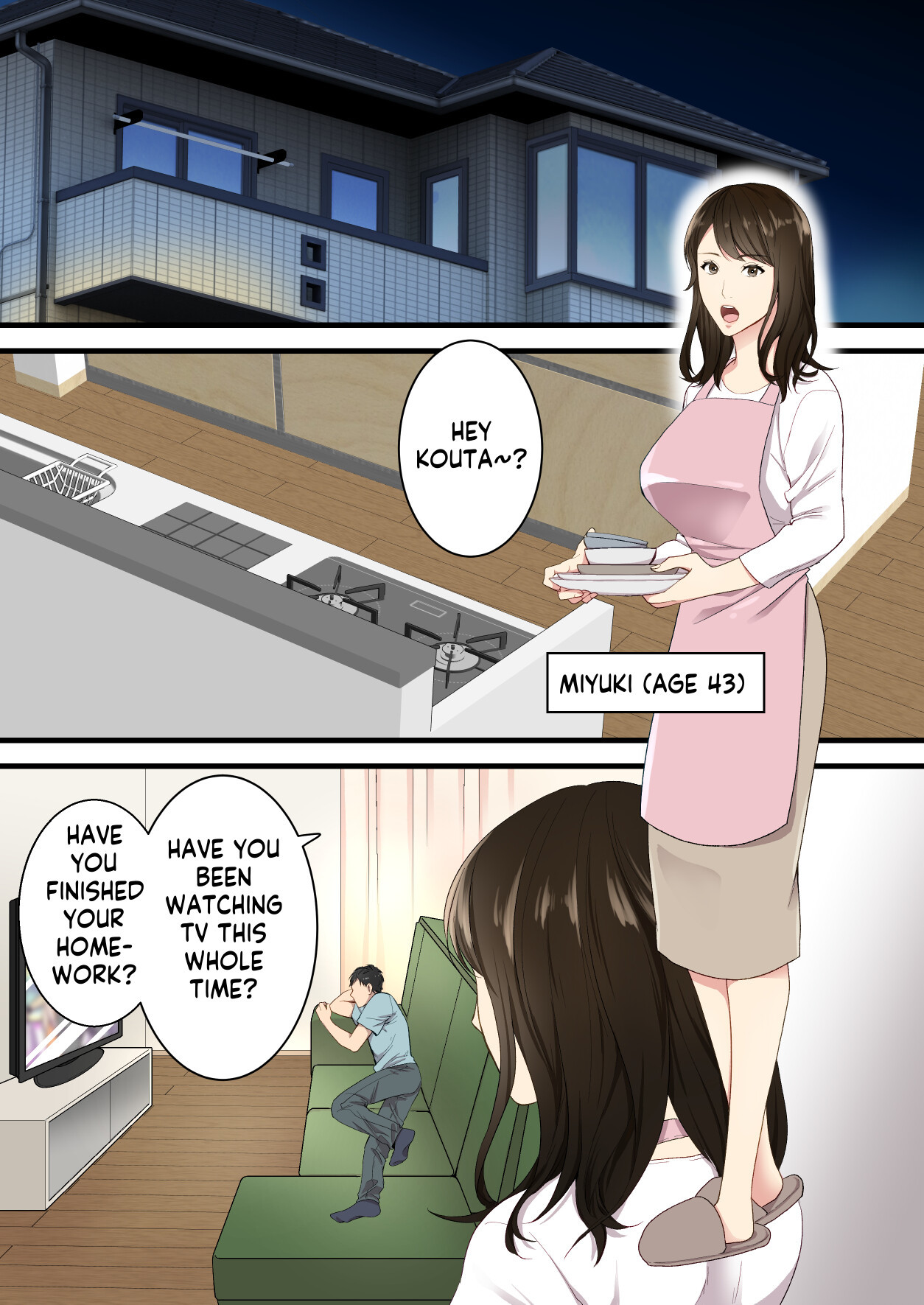 [Yuriko Club] Naka no Warukatta Haha to Musuko ga Amaama Couple ni Naru made  Arguing mother and son who became a loving couple [English] [