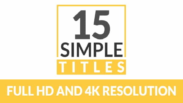 15 Simple Titles - VideoHive 18091214