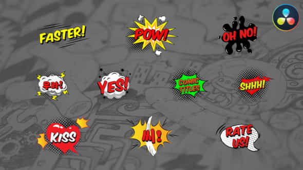 Comic Titles For Davinci Resolve - VideoHive 52493387