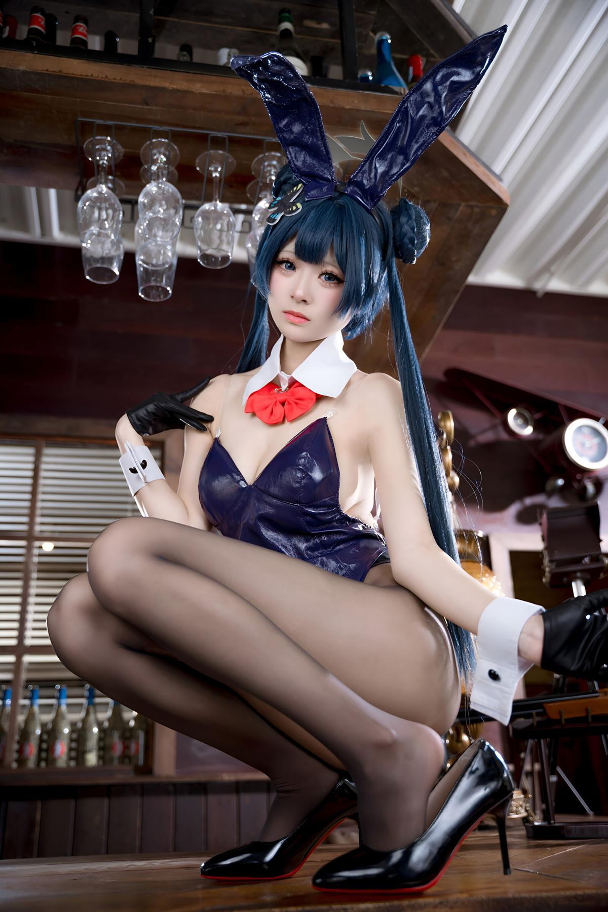 Cosplay 九柒喵 – 蔚蓝档案 龙华妃咲 兔女郎(3)