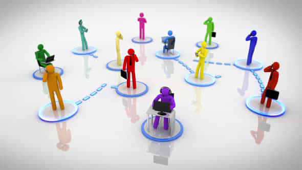 Social Network With Moving Connections Animation Representing The Network Concept - VideoHive 39483559