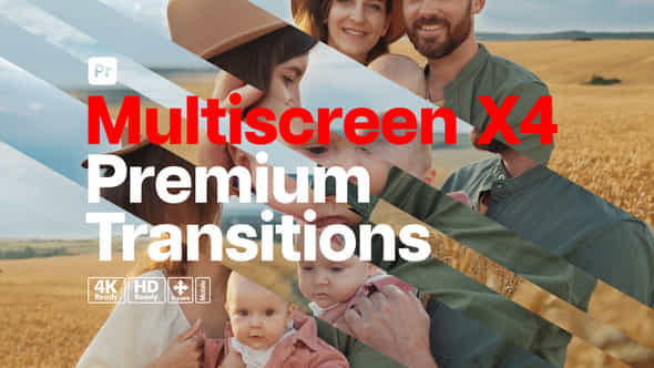 Premium Transitions Multiscreen X4 For Premiere Pro - VideoHive 52742691