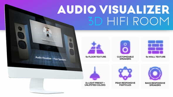 Audio Visualizer 3D Music Room - VideoHive 24003942