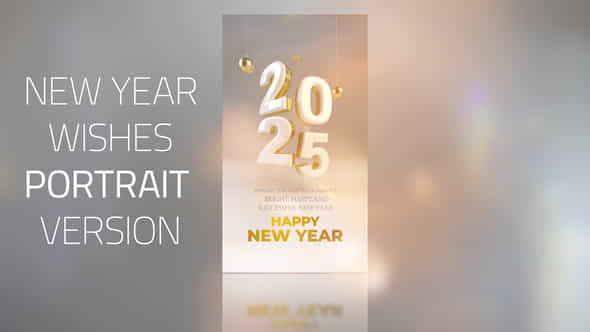 New Year Wishes 2025 Portrait - VideoHive 55918207