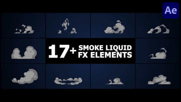 Smoke Liquid Style Elements After Effects - VideoHive 50357747