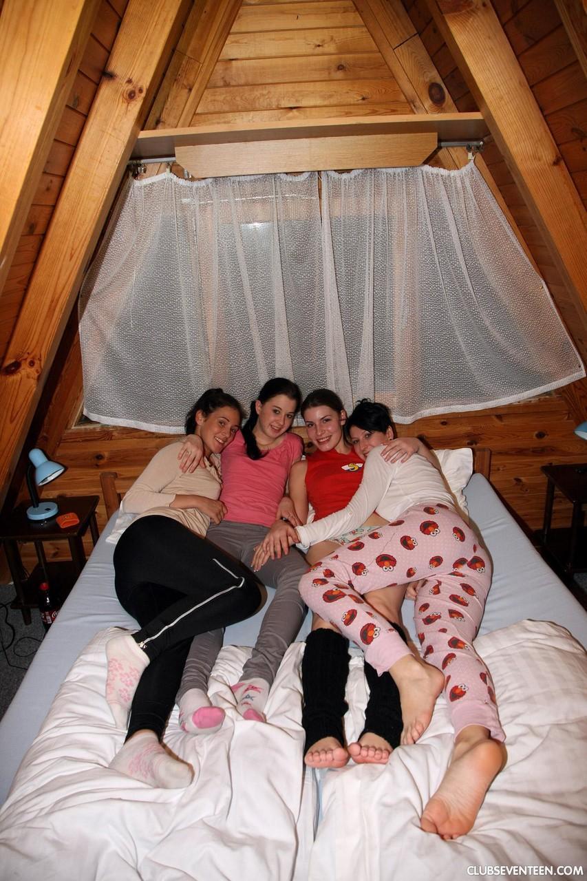 Kinky European teens undress and have hot groupsex after skiing all day(8)