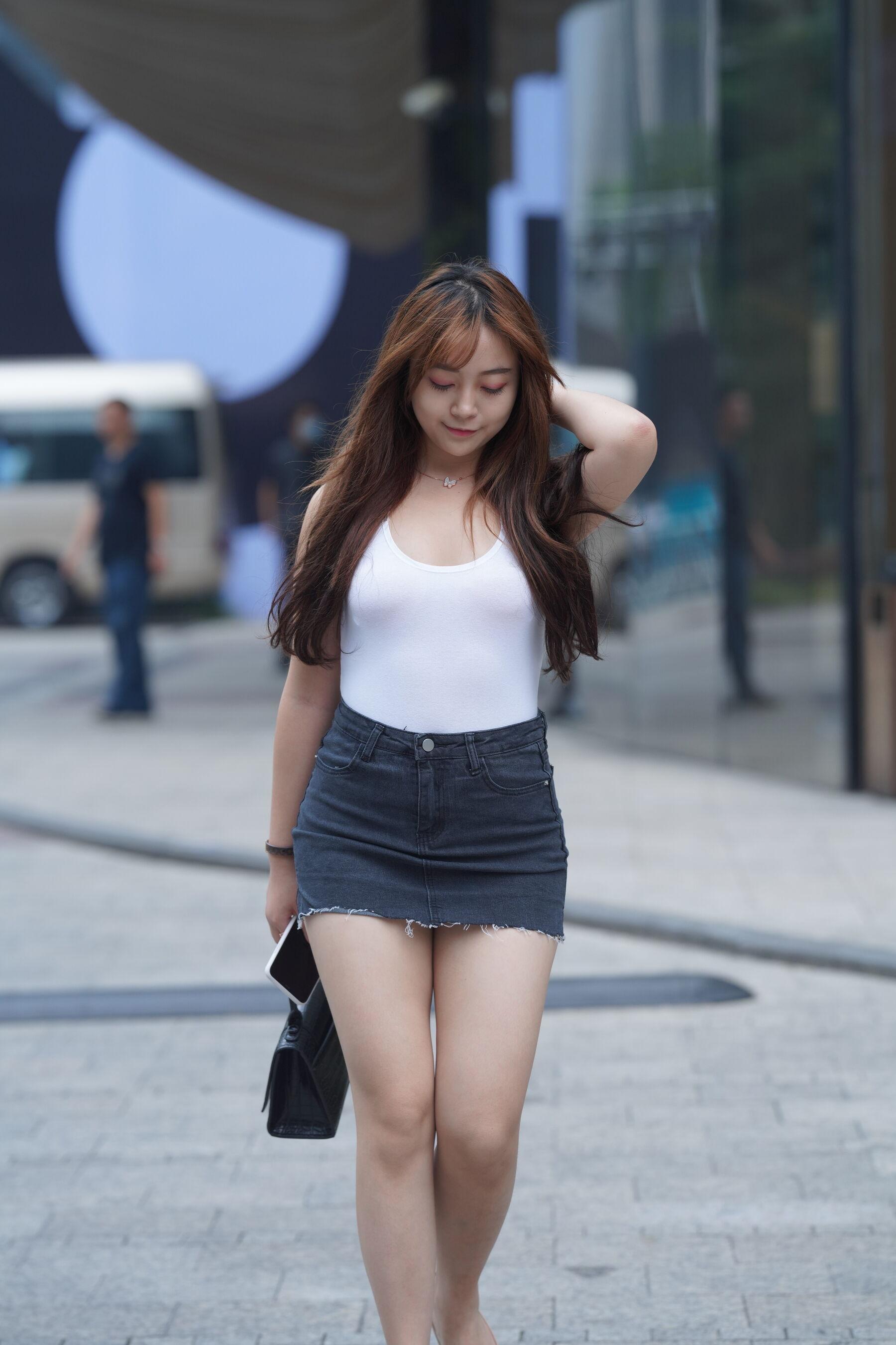街拍 透明高跟热裤美女(349)