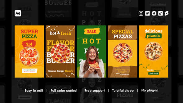 Pizza Instagram Stories - VideoHive 44160116