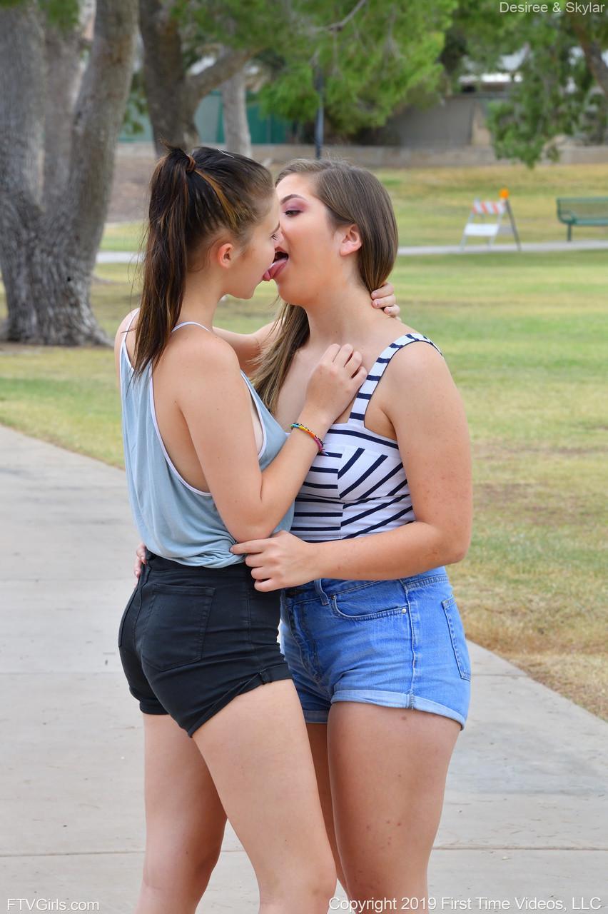 Hot lesbians Desiree & Skylar toy pussies after a public display of affection(3)