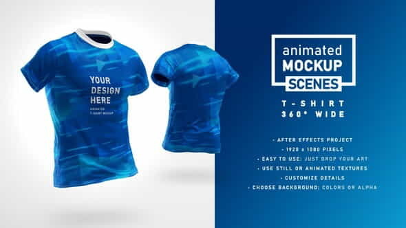 T-shirt 360 Wide Mockup Template - VideoHive 33033077