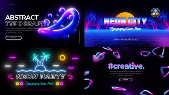 Neon Retro Typography - VideoHive 45529155