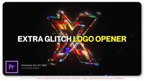Extra Glitch Logo Opener - VideoHive 52794297