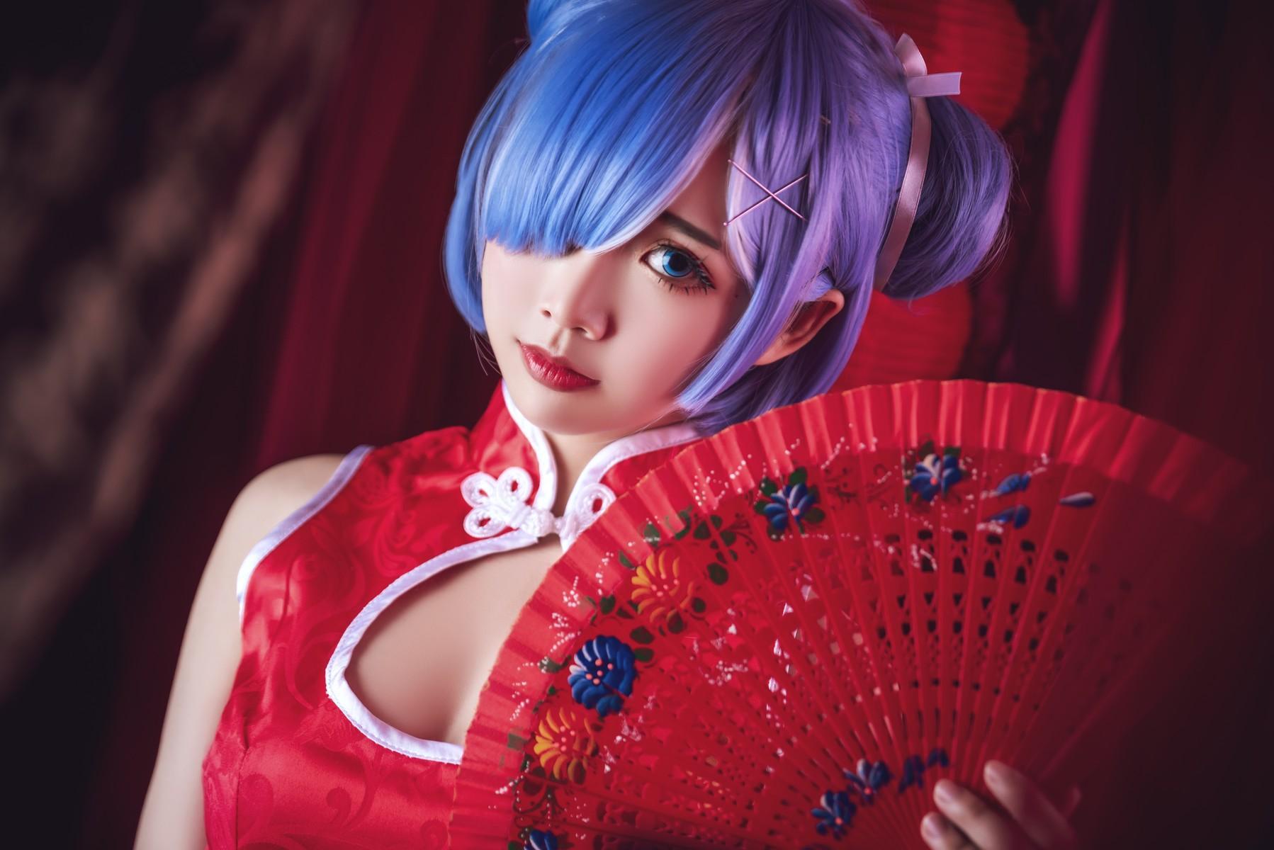 Cosplay 面饼仙儿 雷姆旗袍(8)