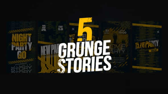 5 Grunge Stories - VideoHive 44949987