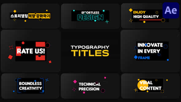 Typography Titles For After Effects - VideoHive 52876364