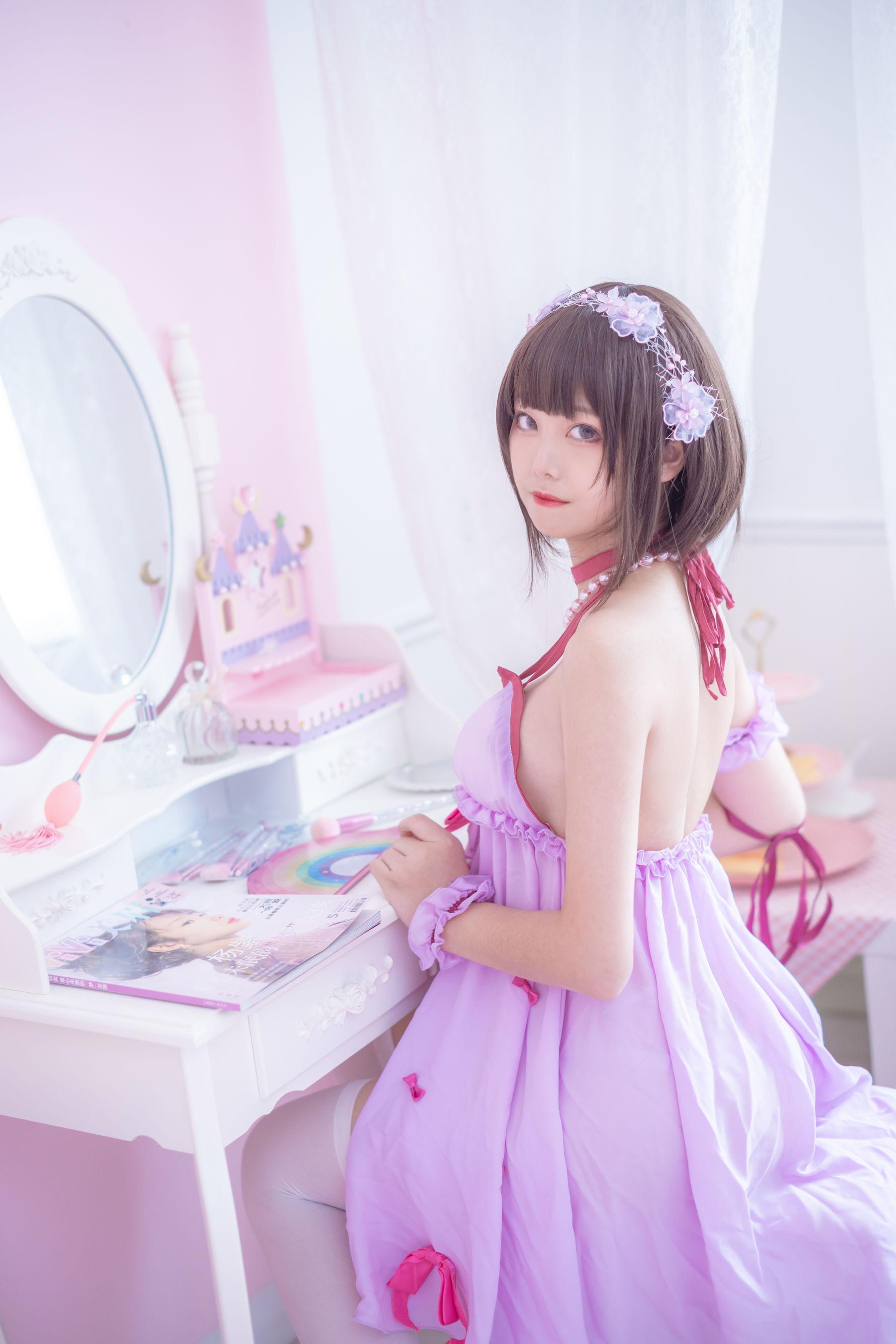 [美女Coser] 蜜汁猫裘 《加藤惠睡衣》 写真集(7)