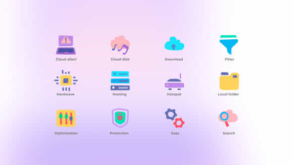 Cloud Computing Icons Set - VideoHive 48918296