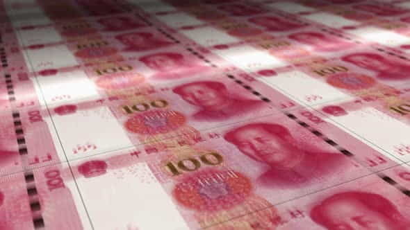 Renminbi money sheet printing seamless - VideoHive 34068207