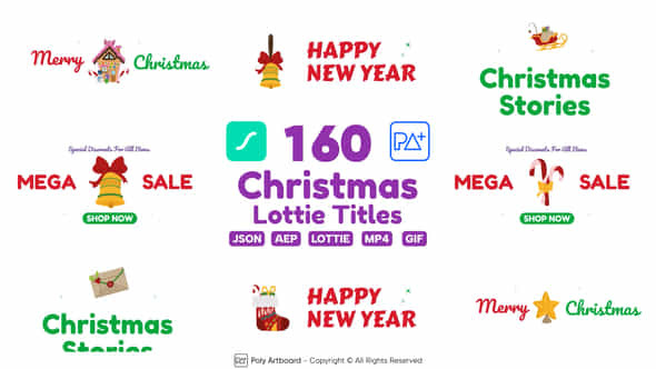 160 Christmas Salegreeting Badges - VideoHive 49280257