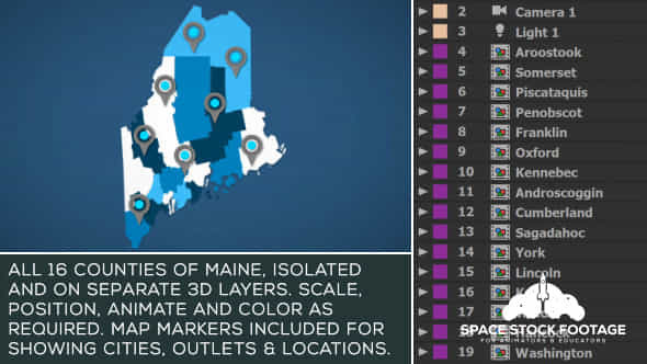 Maine Map Kit - VideoHive 20776021