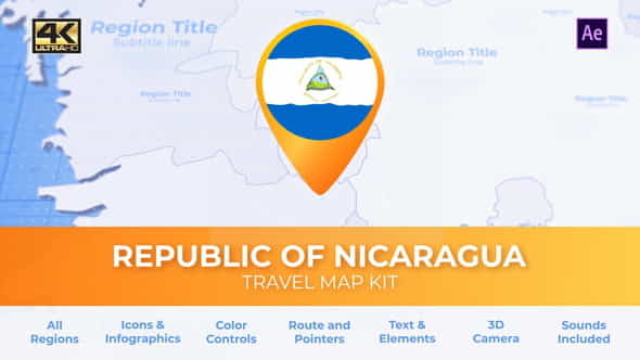Nicaragua Map - Republic of - VideoHive 29967731