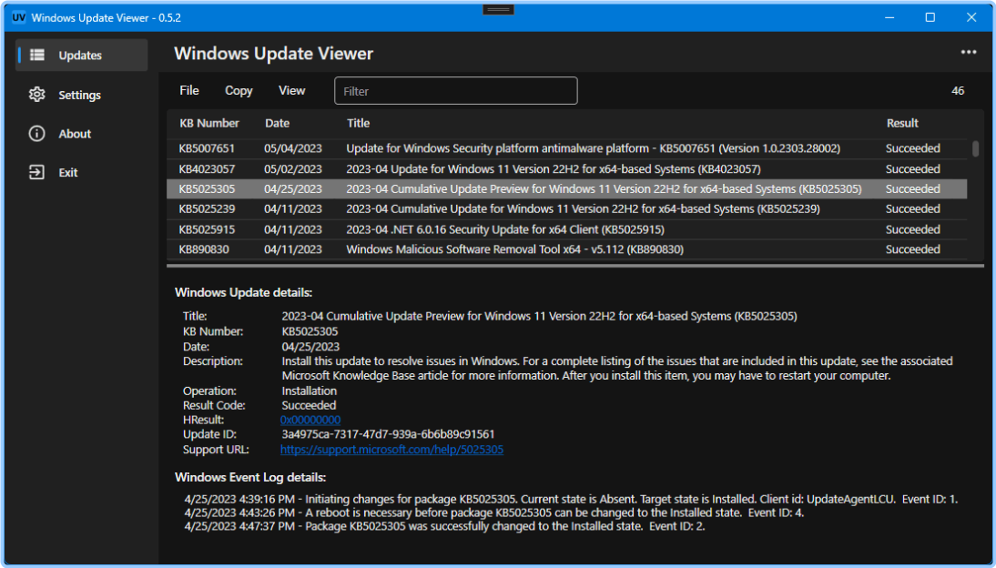 Windows Update Viewer 0.6.1 EVfCoNNg_o