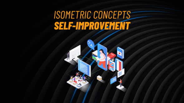 Self-Improvement - Isometric Concept - VideoHive 31223582