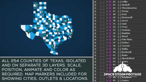 Texas Map Kit - VideoHive 18121400